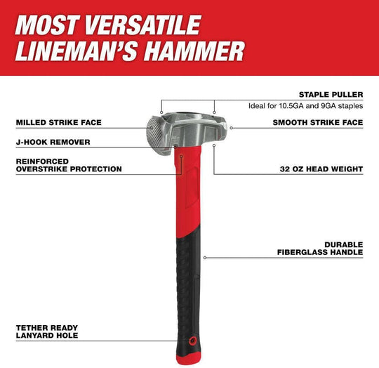 Milwaukee Lineman’s 4-in-1 Hammer – Model 48-22-9040