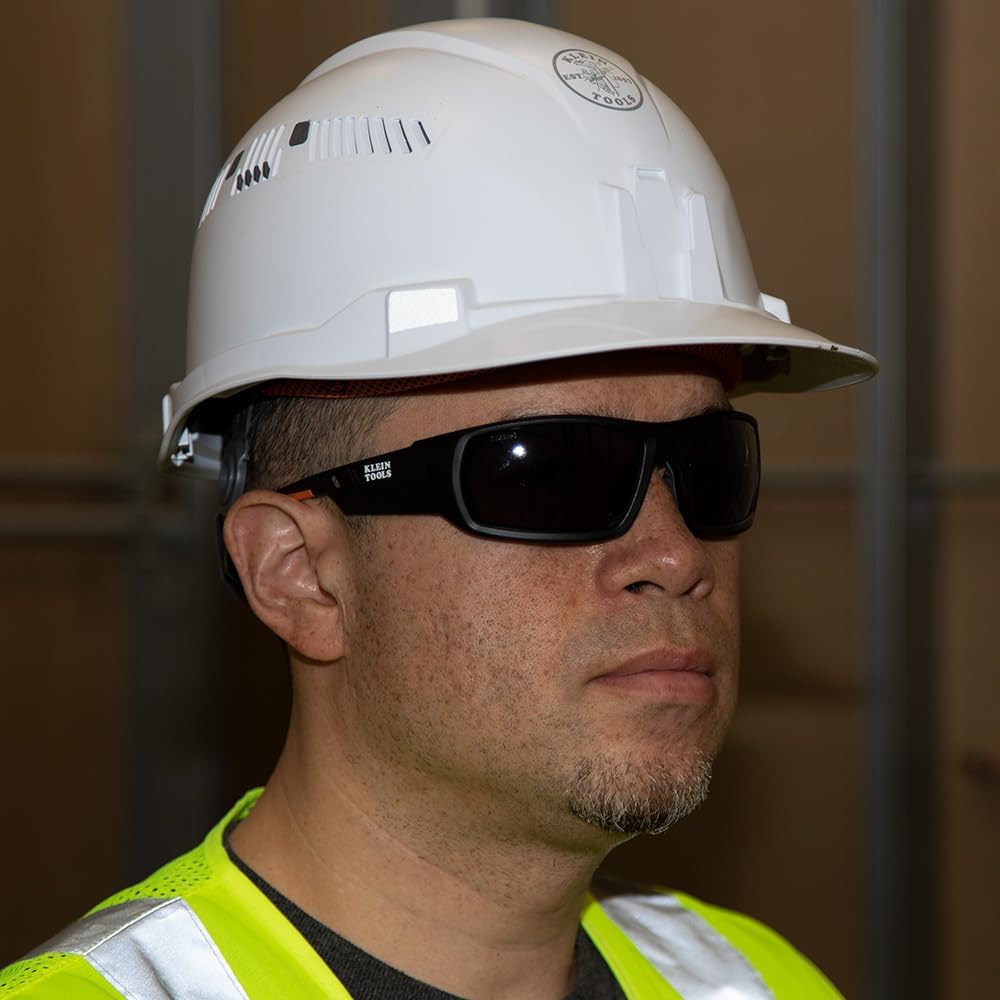 Klein Tools Safety Glasses, ANSI Z87.1+ Pro Full Frame Safety Glasses, Gray Lens, UV Protection, Anti-Fog, Scratch Resistant