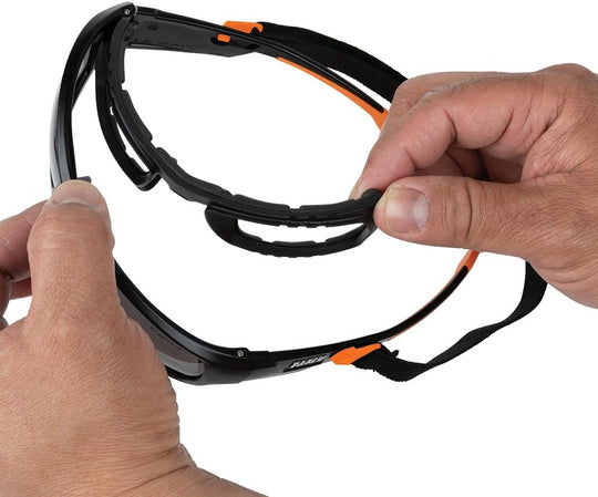 Klein Tools Safety Glasses, ANSI Z87.1+ Pro Full Frame Safety Glasses, Gray Lens, UV Protection, Anti-Fog, Scratch Resistant