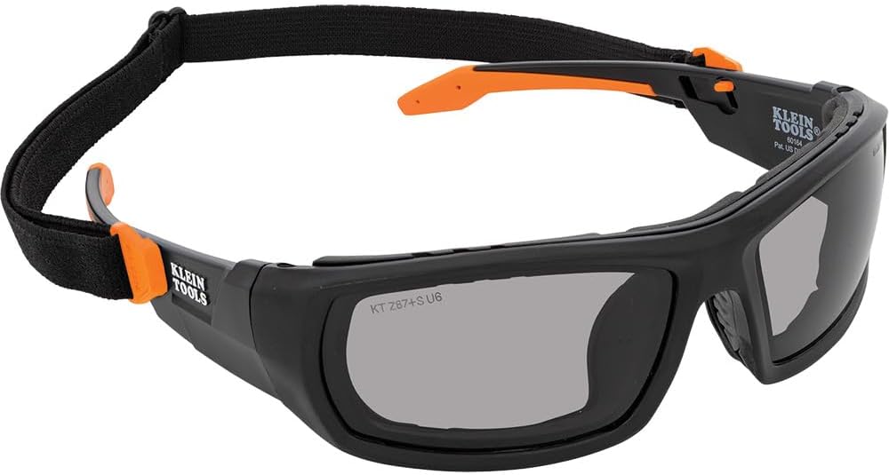 Klein Tools Safety Glasses, ANSI Z87.1+ Pro Full Frame Safety Glasses, Gray Lens, UV Protection, Anti-Fog, Scratch Resistant
