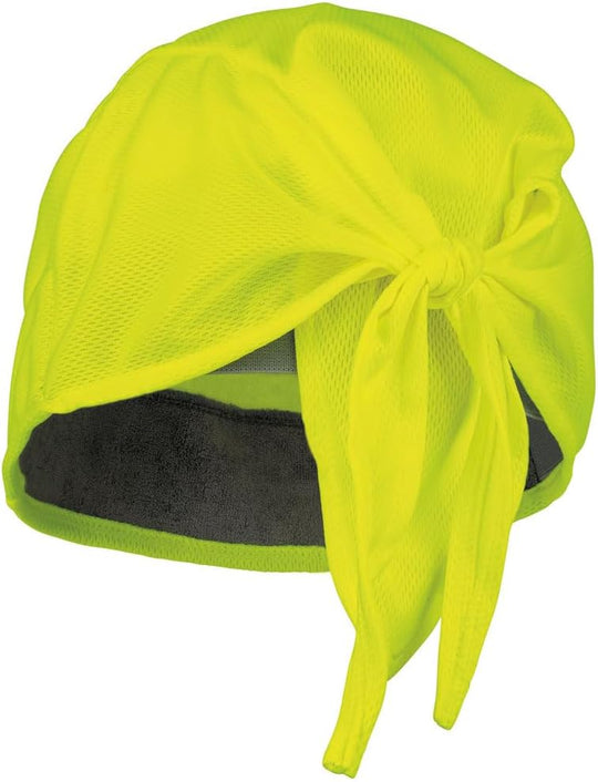 Klein Tools 60546 Cooling Do Rag, Sweat Wicking under Helmet Skull Cap in High-Visibility Yellow, 2-Pack