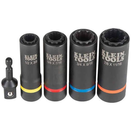 Klein 5-Piece 12-Point Impact Socket Set - 66040