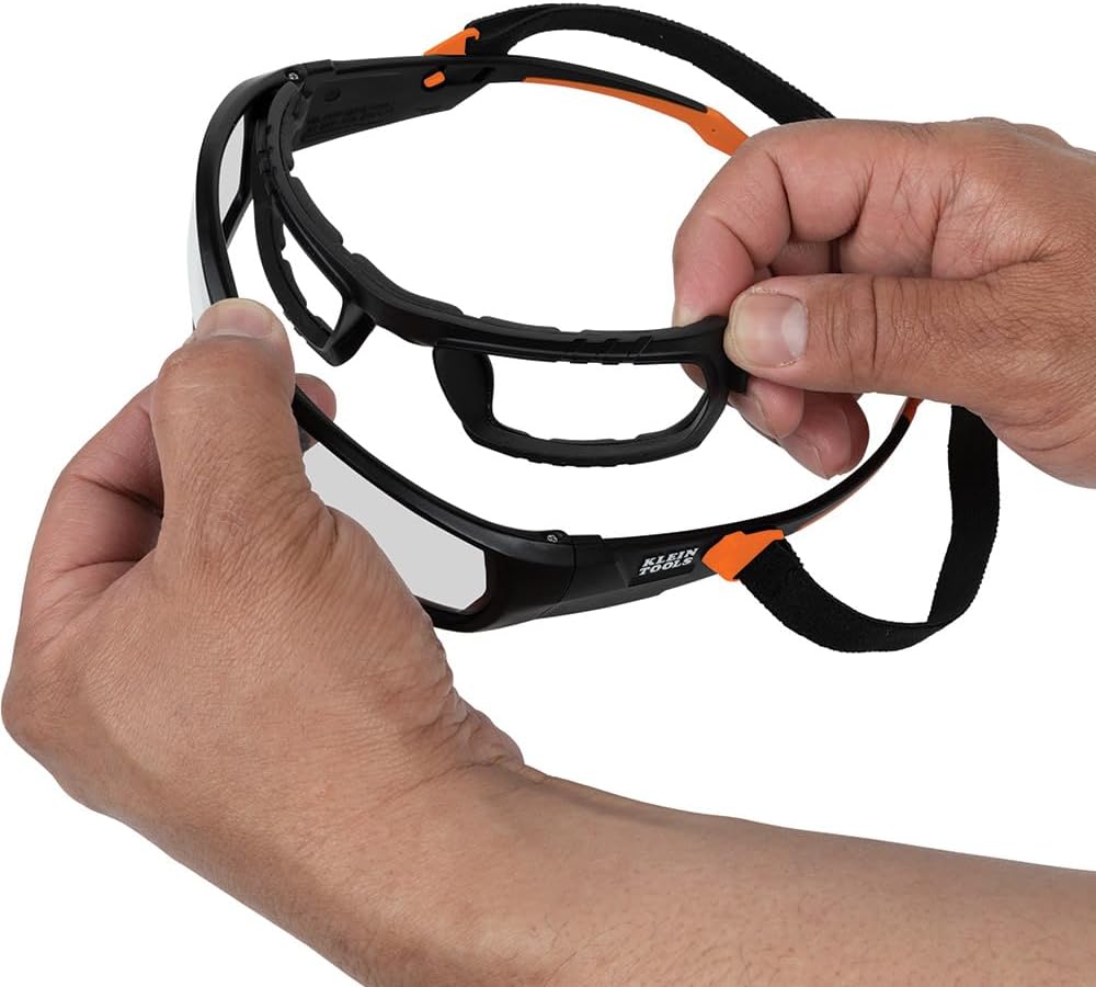 Klein Tools Safety Glasses, ANSI Z87.1+ Pro Full Frame, Clear Lenses, UV Protection, Anti-Fog, Scratch Resistant