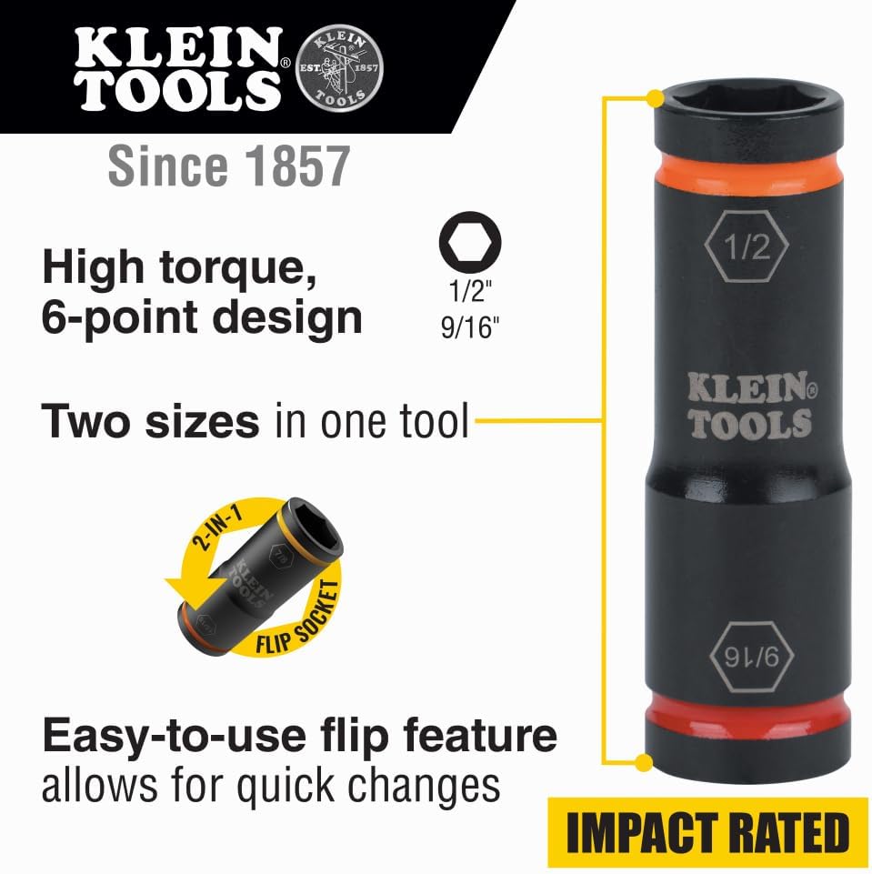 Klein Tools:  9/16- and 1/2-Inch Flip Socket