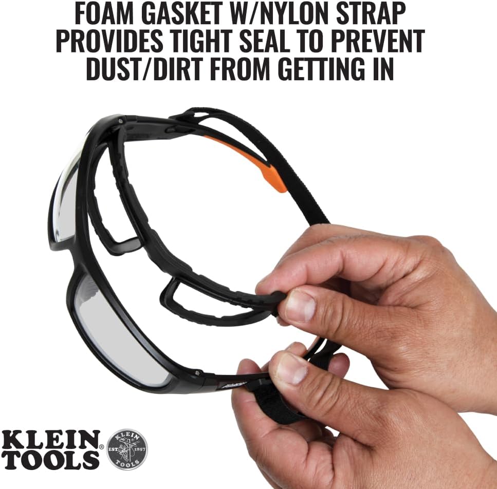 Klein Tools Safety Glasses, ANSI Z87.1+ Pro Full Frame, Clear Lenses, UV Protection, Anti-Fog, Scratch Resistant