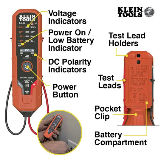Klein Tools CL120VP  – Clamp Meter, Voltage Tester 
