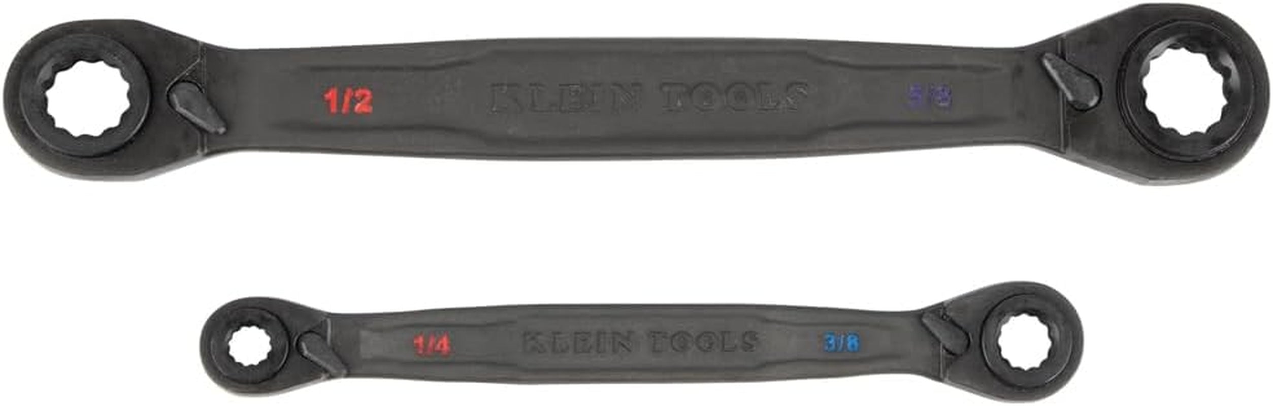 Klein Tools 68216 – 2-Piece SAE 4-in-1 Reversible Ratcheting Box Wrench Set
