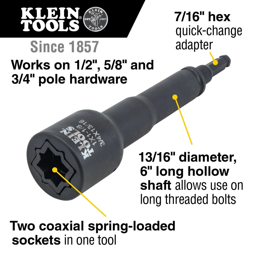 Klein 2-In-1 6 Piece Socket Set W/Nut Runner - 660KIT2