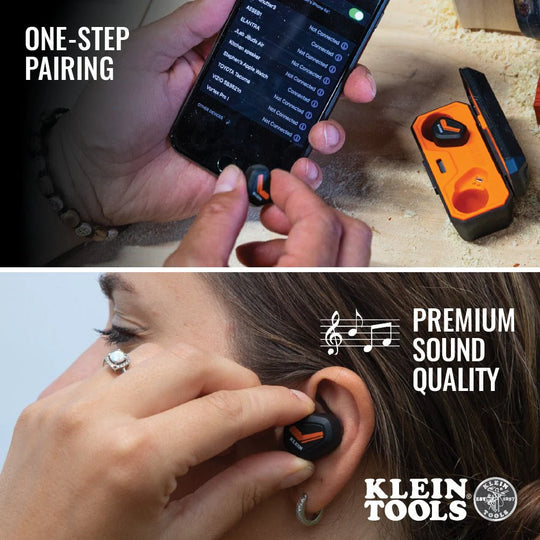 Klein Bluetooth Earbuds Jobsite Wireless Earpieces - AESEB1