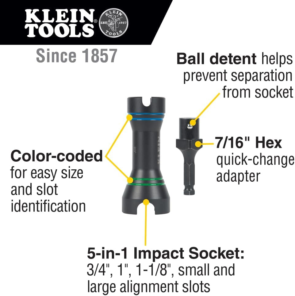 Klein 5-In-1 Mini Impact Socket and 3-In-1 Flip Impact Socket Set