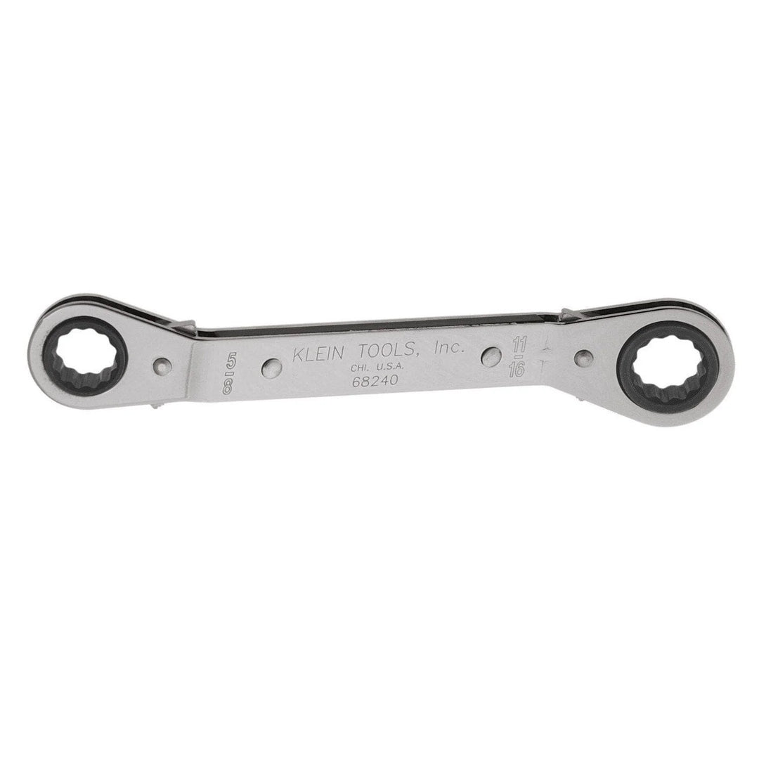 Klein Fully Reversible Ratcheting Offset Box Wrench - 5/8'' X 11/16'' - 68240