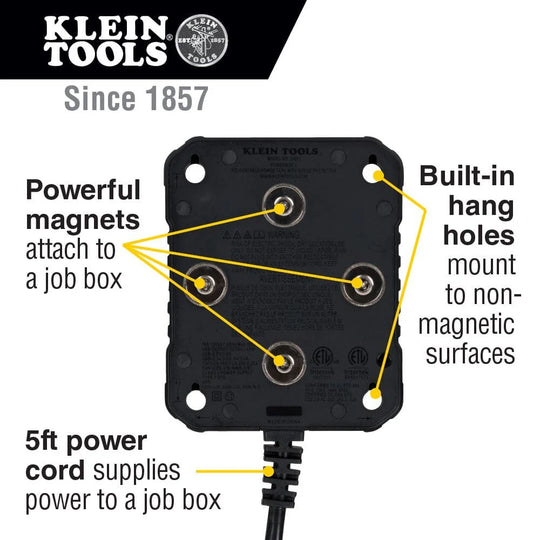 Klein Powerbox 1, Magnetic Power Strip W/Integrated LED Lights 29601