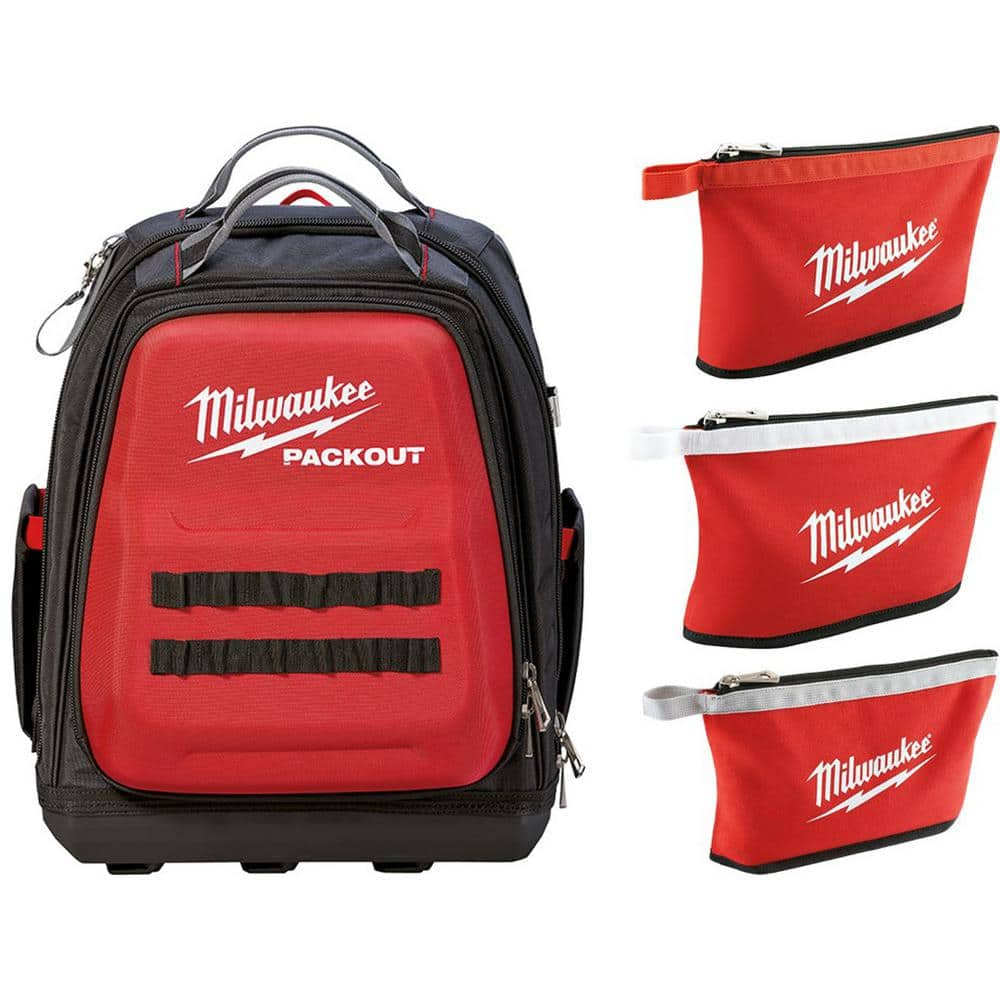 PACKOUT Tool Backpack + 3-Pack Multi-Size Tool Bags